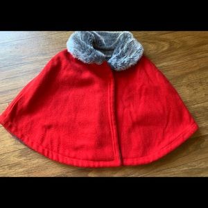 Red little girls pea coat